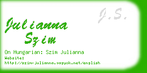 julianna szim business card